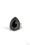 Dandy Highwayman - Black Ring - Paparazzi Accessories Ring Bedazzle Me Pretty Mobile Fashion Boutique