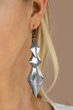 Danger Ahead - Black Earrings - Paparazzi Accessories Earrings Bedazzle Me Pretty Mobile Fashion Boutique