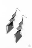 Danger Ahead - Black Earrings - Paparazzi Accessories Earrings Bedazzle Me Pretty Mobile Fashion Boutique