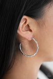 Danger Zone - Silver Earrings - Paparazzi Accessories Earrings Bedazzle Me Pretty Mobile Fashion Boutique