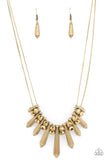 Dangerous Dazzle - Brass Necklace - Paparazzi Accessories Necklace Bedazzle Me Pretty Mobile Fashion Boutique