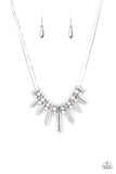 Dangerous Dazzle - White Necklace - Paparazzi Accessories Necklace Bedazzle Me Pretty Mobile Fashion Boutique