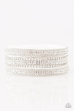 Dangerously Drama Queen - White Bracelet - Paparazzi Accessories Bracelet Bedazzle Me Pretty Mobile Fashion Boutique