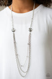 Dare to Dazzle - Silver Necklace - Paparazzi Accessories Necklace Bedazzle Me Pretty Mobile Fashion Boutique