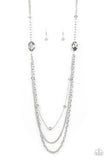 Dare to Dazzle - Silver Necklace - Paparazzi Accessories Necklace Bedazzle Me Pretty Mobile Fashion Boutique