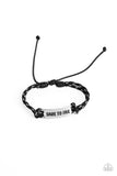 Dare to Fail - Black Bracelet - Paparazzi Accessories Bracelet Bedazzle Me Pretty Mobile Fashion Boutique