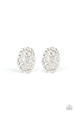 Daring Dazzle - White Earrings - Paparazzi Accessories Earrings Bedazzle Me Pretty Mobile Fashion Boutique