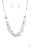 Daring Diva - Silver Necklace - Paparazzi Accessories Necklace Bedazzle Me Pretty Mobile Fashion Boutique