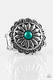 Daringly Daisy - Green Ring - Paparazzi Accessories Ring Bedazzle Me Pretty Mobile Fashion Boutique