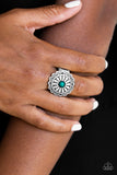 Daringly Daisy - Green Ring - Paparazzi Accessories Ring Bedazzle Me Pretty Mobile Fashion Boutique