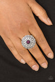 Daringly Daisy - Purple Ring - Paparazzi Accessories Ring Bedazzle Me Pretty Mobile Fashion Boutique