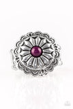 Daringly Daisy - Purple Ring - Paparazzi Accessories Ring Bedazzle Me Pretty Mobile Fashion Boutique