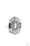 Daringly Deco - Black Ring - Paparazzi Accessories Ring Bedazzle Me Pretty Mobile Fashion Boutique