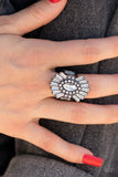 Daringly Deco - Black Ring - Paparazzi Accessories Ring Bedazzle Me Pretty Mobile Fashion Boutique