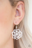 Darling Dahlia - Silver Earrings - Paparazzi Accessories Earrings Bedazzle Me Pretty Mobile Fashion Boutique
