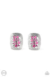 Darling Dazzle - Pink Clip-On Earrings - Paparazzi Accessories Clip-On Earrings Bedazzle Me Pretty Mobile Fashion Boutique