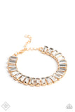 Darling Debutante - Gold Bracelet - Paparazzi Accessories Bracelet Bedazzle Me Pretty Mobile Fashion Boutique