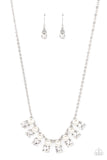 Dashingly Duchess - White Necklace - Paparazzi Accessories Necklace Bedazzle Me Pretty Mobile Fashion Boutique
