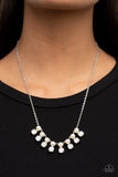 Dashingly Duchess - White Necklace - Paparazzi Accessories Necklace Bedazzle Me Pretty Mobile Fashion Boutique