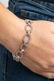 Date Night Debonair - Pink Bracelet - Paparazzi Accessories Bracelet Bedazzle Me Pretty Mobile Fashion Boutique