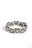 Date Night Deluxe - Silver Bracelet - Paparazzi Accessories Bracelet Bedazzle Me Pretty Mobile Fashion Boutique