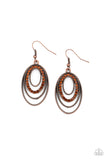 Date Night Diva - Copper Earrings - Paparazzi Accessories Earrings Bedazzle Me Pretty Mobile Fashion Boutique