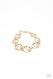 Date Night Drama - Gold Bracelet - Paparazzi Accessories Bracelet Bedazzle Me Pretty Mobile Fashion Boutique