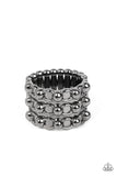 Dauntless Demeanor - Black Ring - Paparazzi Accessories Ring Bedazzle Me Pretty Mobile Fashion Boutique