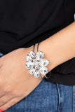 DAUNTLESS is More - White Bracelet - Paparazzi Accessories Bracelet Bedazzle Me Pretty Mobile Fashion Boutique