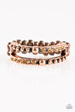 Dauntless Shimmer - Copper Ring - Paparazzi Accessories Ring Bedazzle Me Pretty Mobile Fashion Boutique