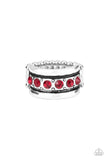 Dauntless Shine - Red Ring - Paparazzi Accessories Ring Bedazzle Me Pretty Mobile Fashion Boutique