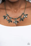 Dauntlessly Debonair - Brass Necklace - Paparazzi Accessories Necklace Bedazzle Me Pretty Mobile Fashion Boutique