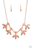 Dauntlessly Debonair - Copper Necklace - Paparazzi Accessories Necklace Bedazzle Me Pretty Mobile Fashion Boutique
