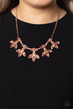 Dauntlessly Debonair - Copper Necklace - Paparazzi Accessories Necklace Bedazzle Me Pretty Mobile Fashion Boutique