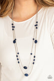 Day Trip Delights - Blue Necklace - Paparazzi Accessories Necklace Bedazzle Me Pretty Mobile Fashion Boutique