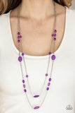 Day Trip Delights - Purple Necklace - Paparazzi Accessories Necklace Bedazzle Me Pretty Mobile Fashion Boutique