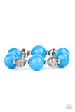 Day Trip Discovery - Blue Bracelet - Paparazzi Accessories Bracelet Bedazzle Me Pretty Mobile Fashion Boutique