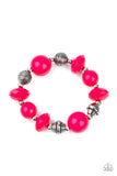 Day Trip Discovery - Pink Bracelet - Paparazzi Accessories Bracelet Bedazzle Me Pretty Mobile Fashion Boutique