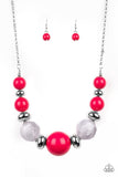 Daytime Drama - Red Necklace - Paparazzi Accessories Necklace Bedazzle Me Pretty Mobile Fashion Boutique