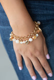 Dazing Dazzle - Gold Bracelet - Paparazzi Accessories Bracelet Bedazzle Me Pretty Mobile Fashion Boutique