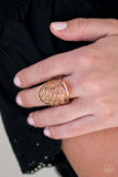 Dazzle Daze - Copper Ring - Paparazzi Accessories Ring Bedazzle Me Pretty Mobile Fashion Boutique