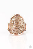 Dazzle Daze - Copper Ring - Paparazzi Accessories Ring Bedazzle Me Pretty Mobile Fashion Boutique