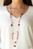 Dazzle The Crowd - Red Necklace - Paparazzi Accessories Necklace Bedazzle Me Pretty Mobile Fashion Boutique