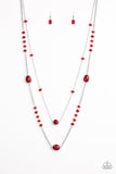 Dazzle The Crowd - Red Necklace - Paparazzi Accessories Necklace Bedazzle Me Pretty Mobile Fashion Boutique
