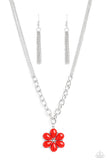 Dazzling Dahlia - Red Necklace - Paparazzi Accessories Necklace Bedazzle Me Pretty Mobile Fashion Boutique