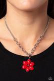 Dazzling Dahlia - Red Necklace - Paparazzi Accessories Necklace Bedazzle Me Pretty Mobile Fashion Boutique