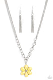 Dazzling Dahlia - Yellow Necklace - Paparazzi Accessories Necklace Bedazzle Me Pretty Mobile Fashion Boutique