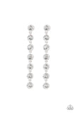 Dazzling Debonair - White Earrings - Paparazzi Accessories Earrings Bedazzle Me Pretty Mobile Fashion Boutique