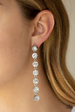 Dazzling Debonair - White Earrings - Paparazzi Accessories Earrings Bedazzle Me Pretty Mobile Fashion Boutique