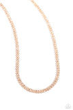 Dazzling Declaration - Gold Necklace - Paparazzi Accessories Necklace Bedazzle Me Pretty Mobile Fashion Boutique